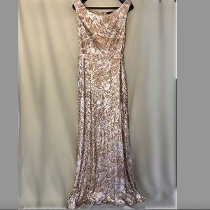 David Meister Sequined Gown sz 8